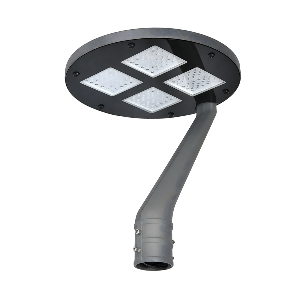 Modern Round Waterproof LED Outdoor Post Top Light Single or Double Arm Black Aluminum Pathway Fixture