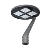 Modern Round Waterproof LED Outdoor Post Top Light Single or Double Arm Black Aluminum Pathway Fixture