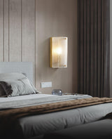 Modern Rounded Opaque Glass Wall Sconce with Antique Brass Finish Interior Lighting
