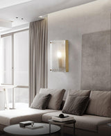 Modern Rounded Opaque Glass Wall Sconce with Antique Brass Finish Interior Lighting