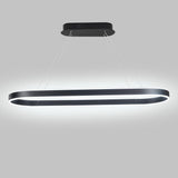 Modern Rounded Rectangle LED Pendant Light Dimmable Chandelier for Dining Room and Living Room