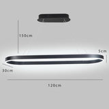 Modern Rounded Rectangle LED Pendant Light Dimmable Chandelier for Dining Room and Living Room