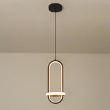 Modern Rounded Rectangle LED Pendant Light Fixture for Kitchen Island and Living Room