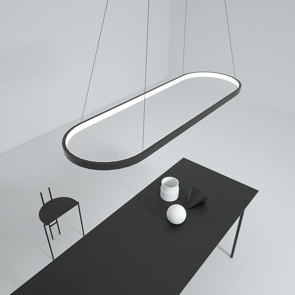 Modern Rounded Rectangle LED Pendant Light for Kitchen Island Acrylic Nordic Hanging Lamp