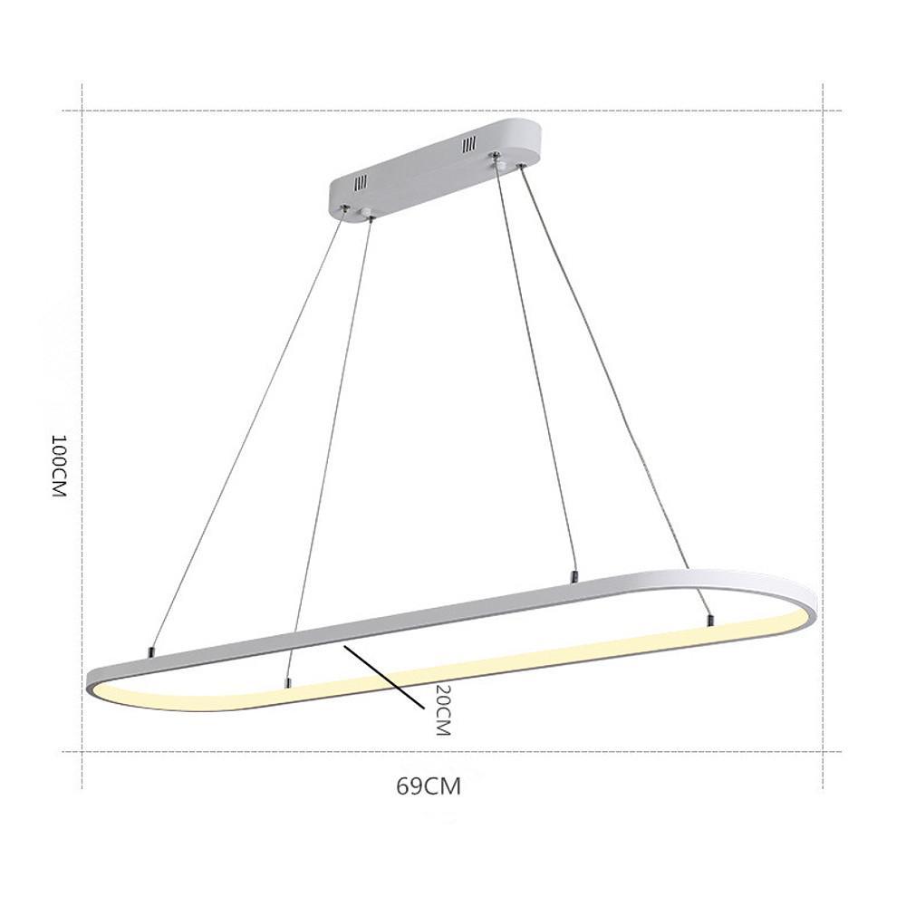 Modern Rounded Rectangle LED Pendant Light for Kitchen Island Acrylic Nordic Hanging Lamp