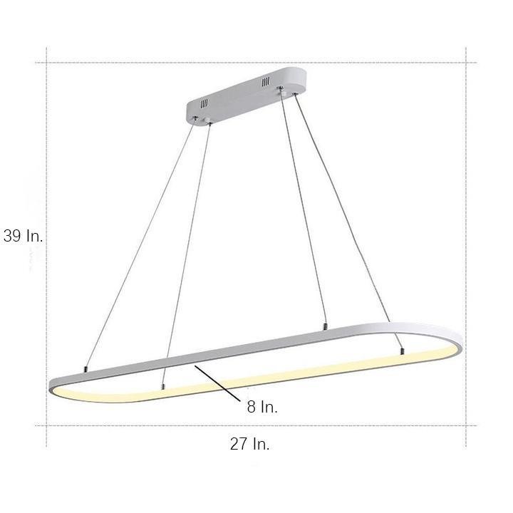 Modern Rounded Rectangle LED Pendant Light for Kitchen Island Acrylic Nordic Hanging Lamp