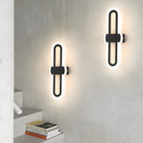 Modern Rounded Rectangular LED Wall Sconce Minimalist Iron Wall Light for Living Room and Bedroom