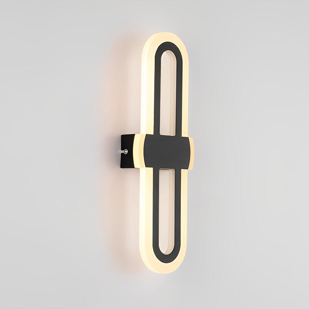 Modern Rounded Rectangular LED Wall Sconce Minimalist Iron Wall Light for Living Room and Bedroom