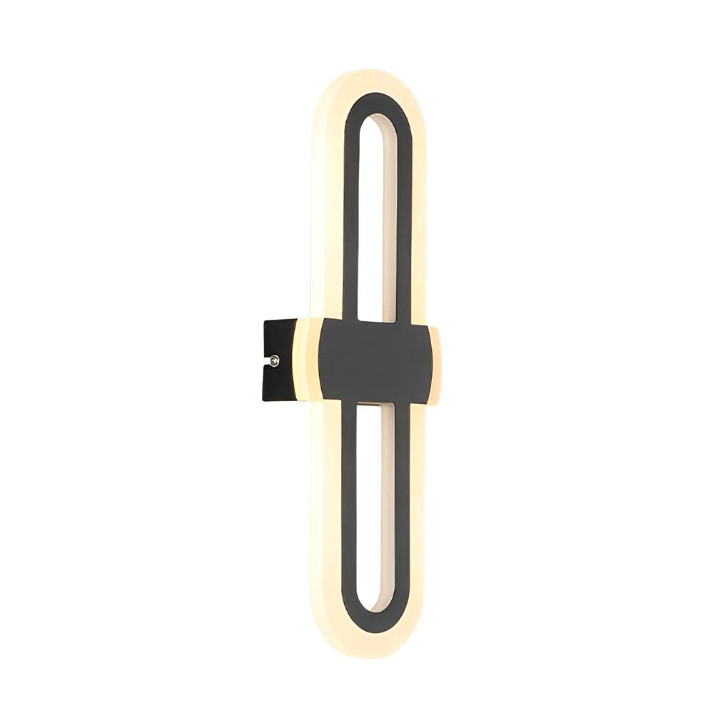 Modern Rounded Rectangular LED Wall Sconce Minimalist Iron Wall Light for Living Room and Bedroom