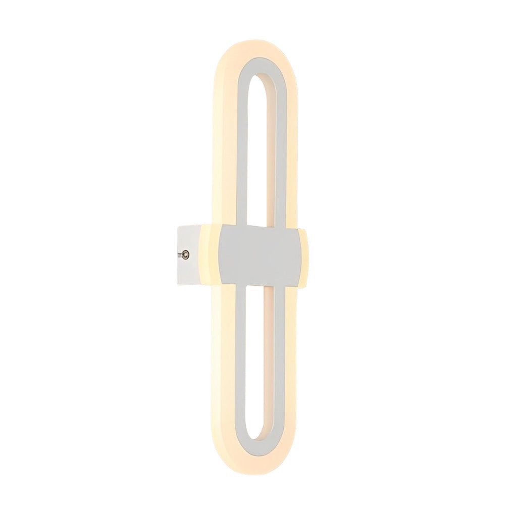 Modern Rounded Rectangular LED Wall Sconce Minimalist Iron Wall Light for Living Room and Bedroom