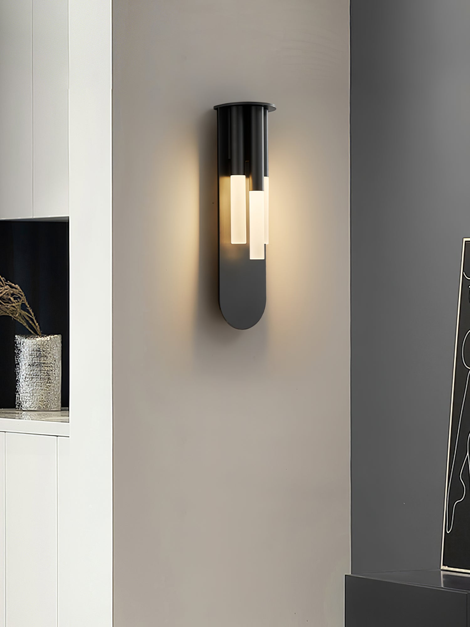 Modern Rousseau LED Wall Lamp Minimalist Indoor Sconce for Hallway and Living Room Gold Black Finish