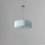 Modern Ruffle Pleated Fabric Pendant Light Japanese Style Beige Ceiling Hanging Lamp