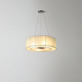 Modern Ruffle Pleated Fabric Pendant Light Japanese Style Beige Ceiling Hanging Lamp