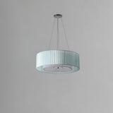 Modern Ruffle Pleated Fabric Pendant Light Japanese Style Beige Ceiling Hanging Lamp