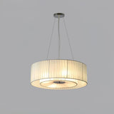 Modern Ruffle Pleated Fabric Pendant Light Japanese Style Beige Ceiling Hanging Lamp