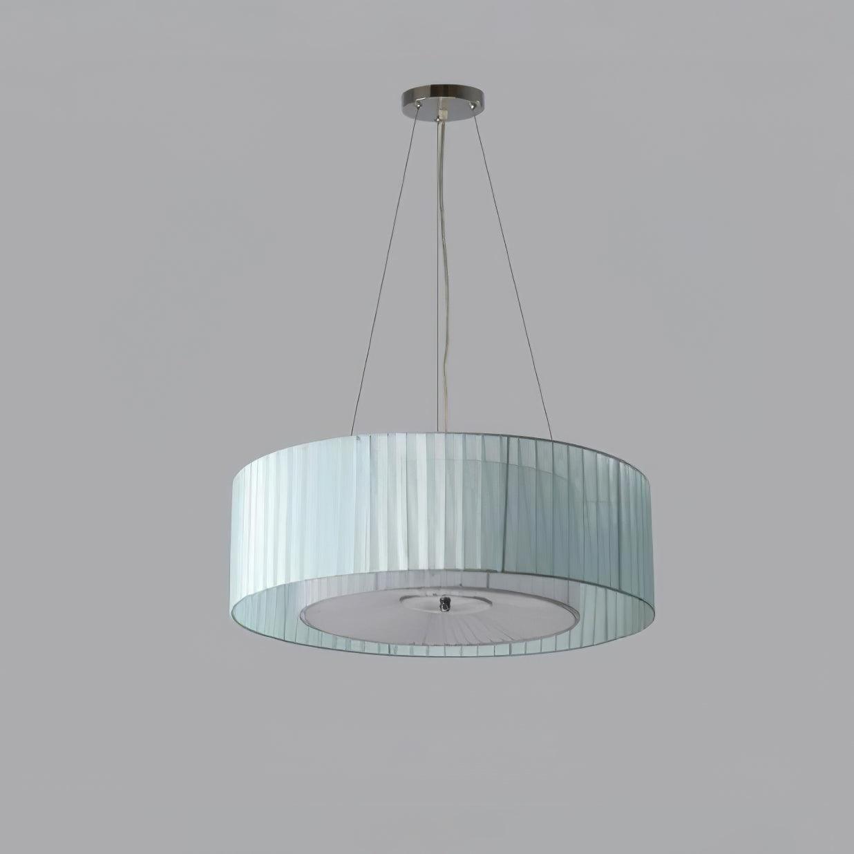 Modern Ruffle Pleated Fabric Pendant Light Japanese Style Beige Ceiling Hanging Lamp