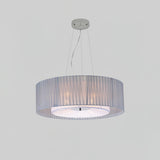 Modern Ruffle Pleated Fabric Pendant Light Japanese Style Beige Ceiling Hanging Lamp