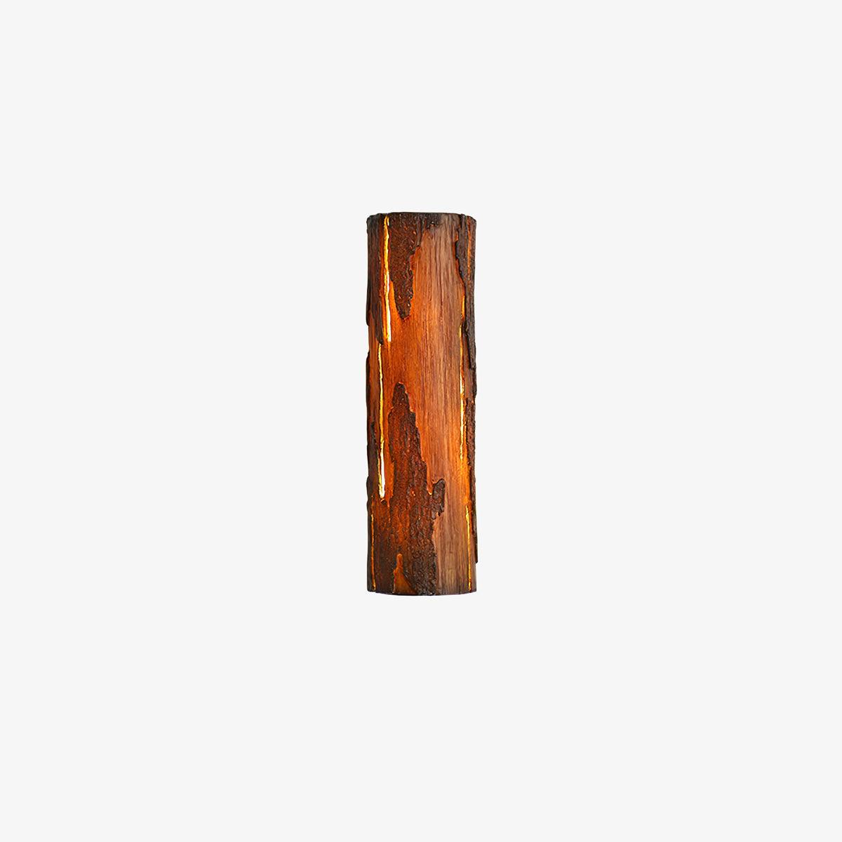 Modern Rustic Bark Textured LED Wall Sconce Resin Interior Bracket Light
