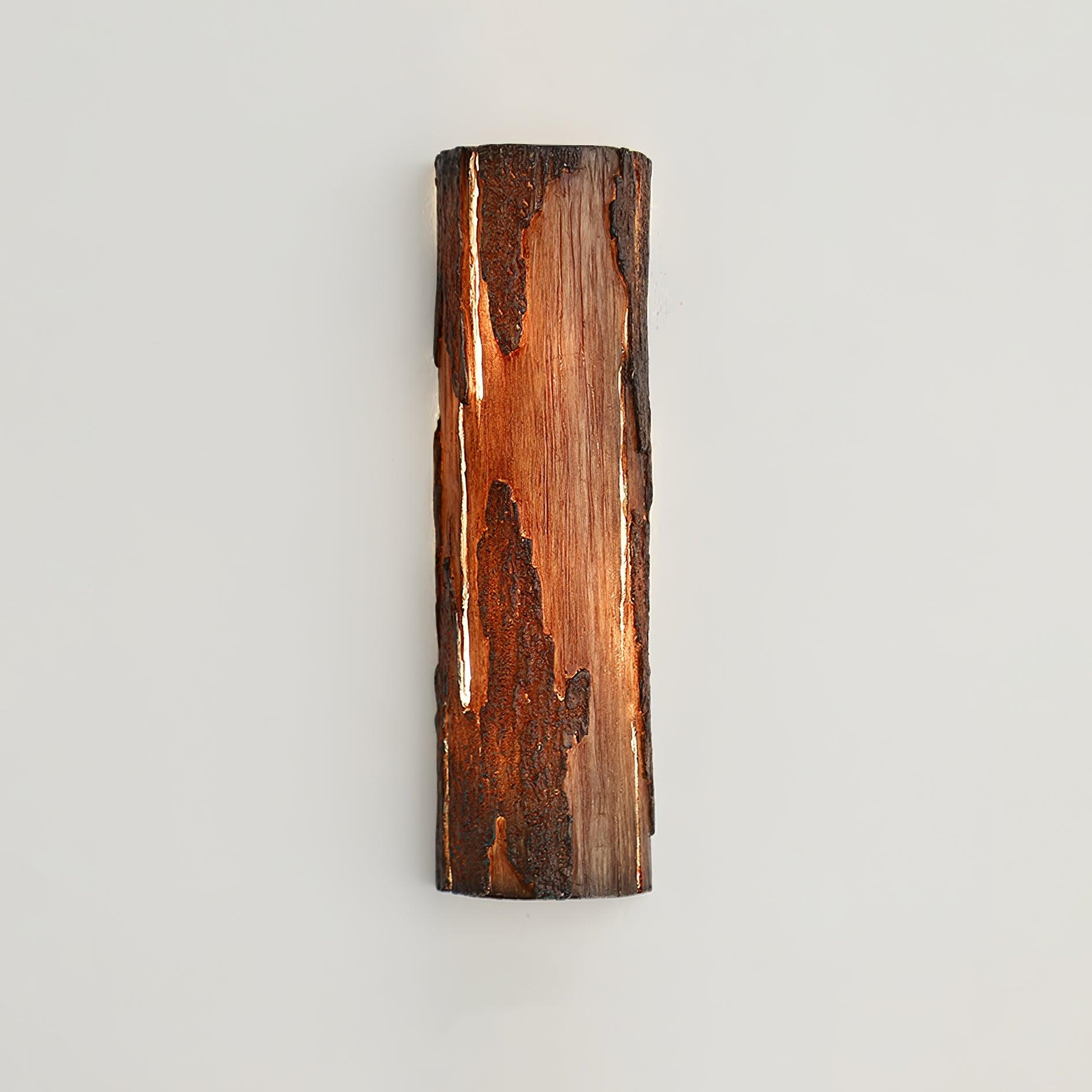 Modern Rustic Bark Textured LED Wall Sconce Resin Interior Bracket Light