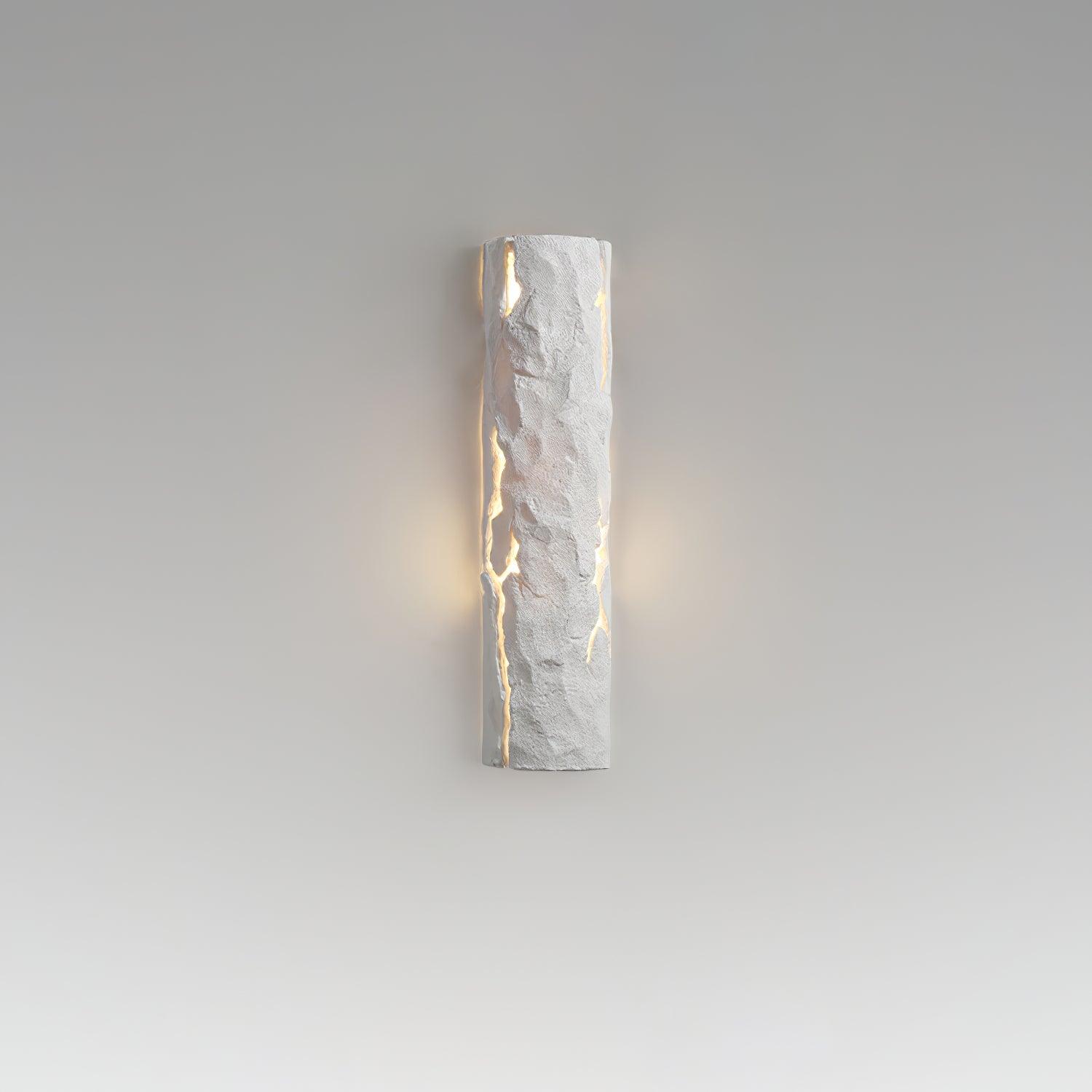 Modern Rustic Bark Textured LED Wall Sconce Resin Interior Bracket Light