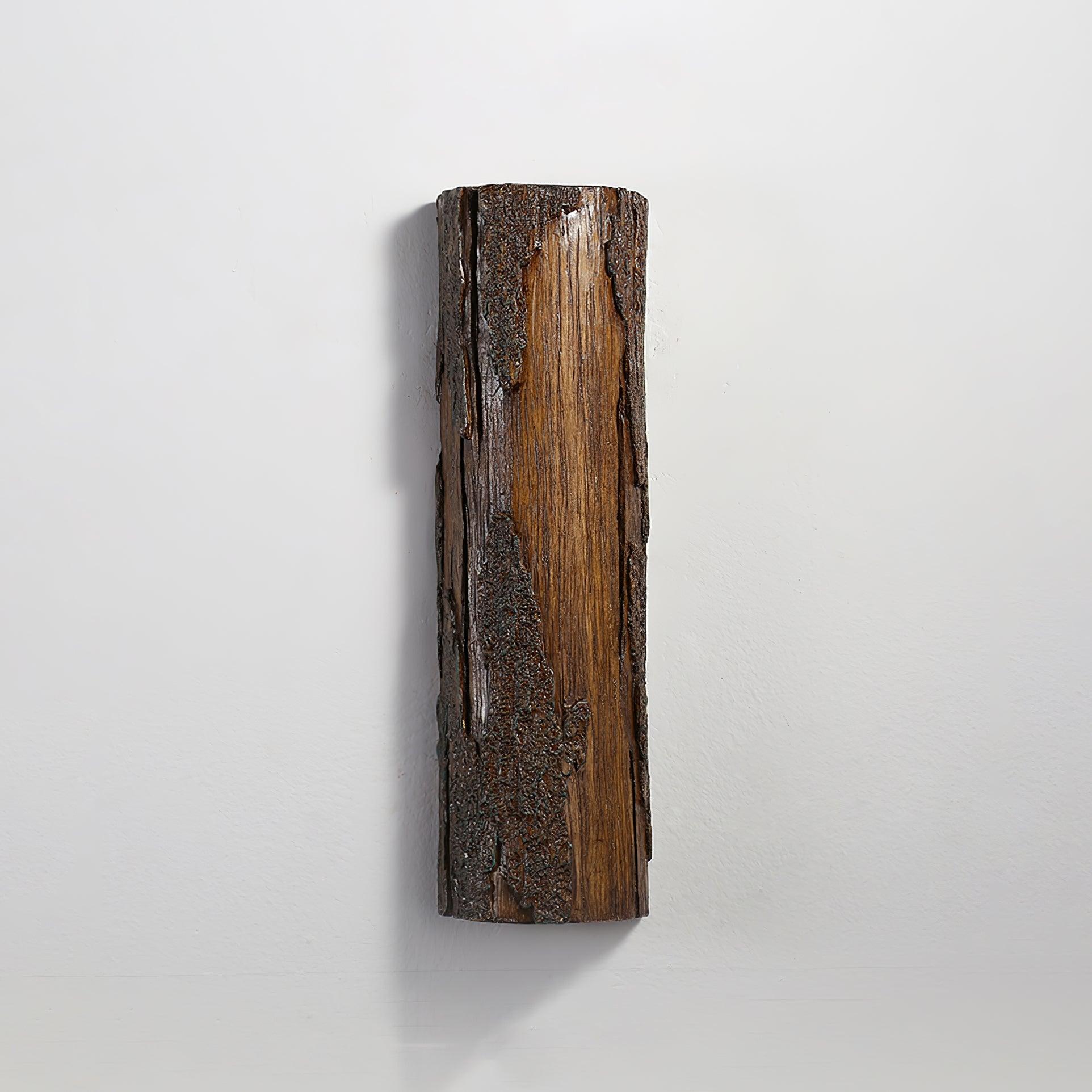 Modern Rustic Bark Textured LED Wall Sconce Resin Interior Bracket Light