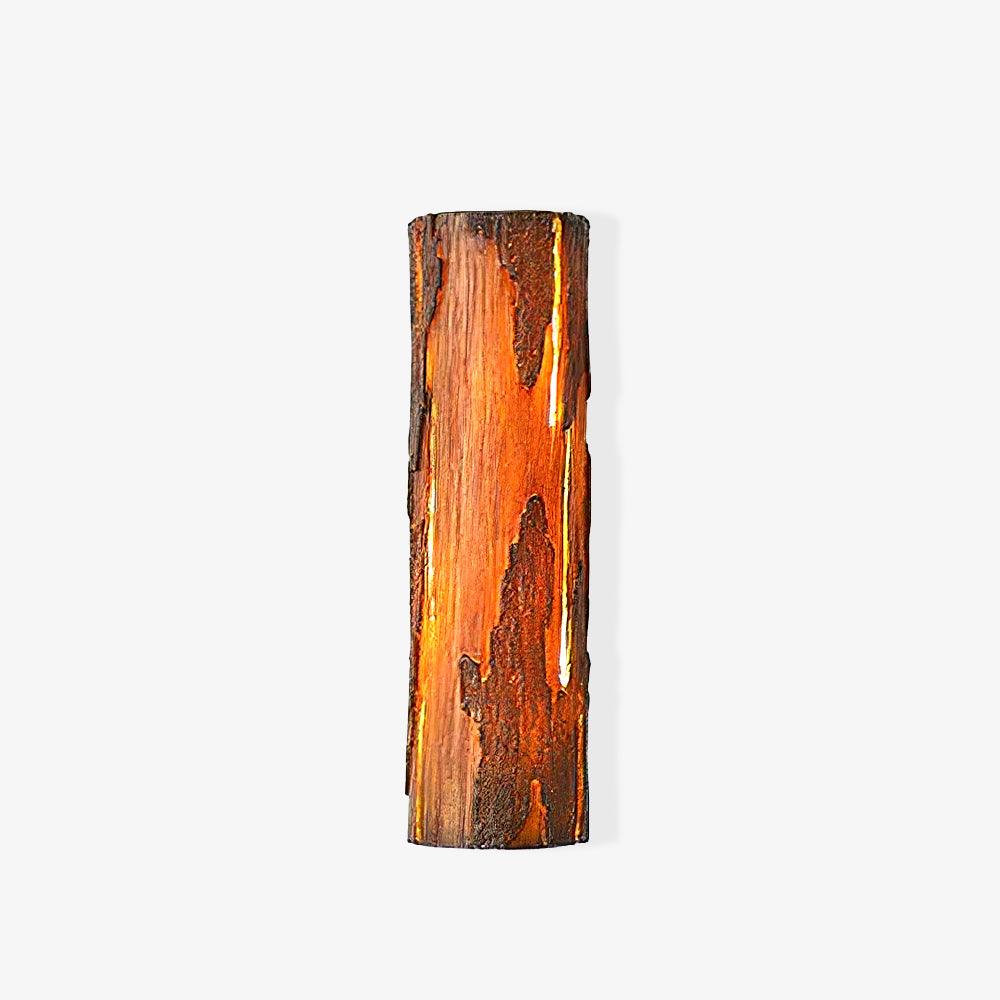 Modern Rustic Bark Textured LED Wall Sconce Resin Interior Bracket Light