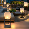 Modern Rustic LED Lantern Outdoor Floor Lamp IP65 Waterproof Solar and Hardwired Garden Light