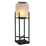 Modern Rustic LED Lantern Outdoor Floor Lamp IP65 Waterproof Solar and Hardwired Garden Light