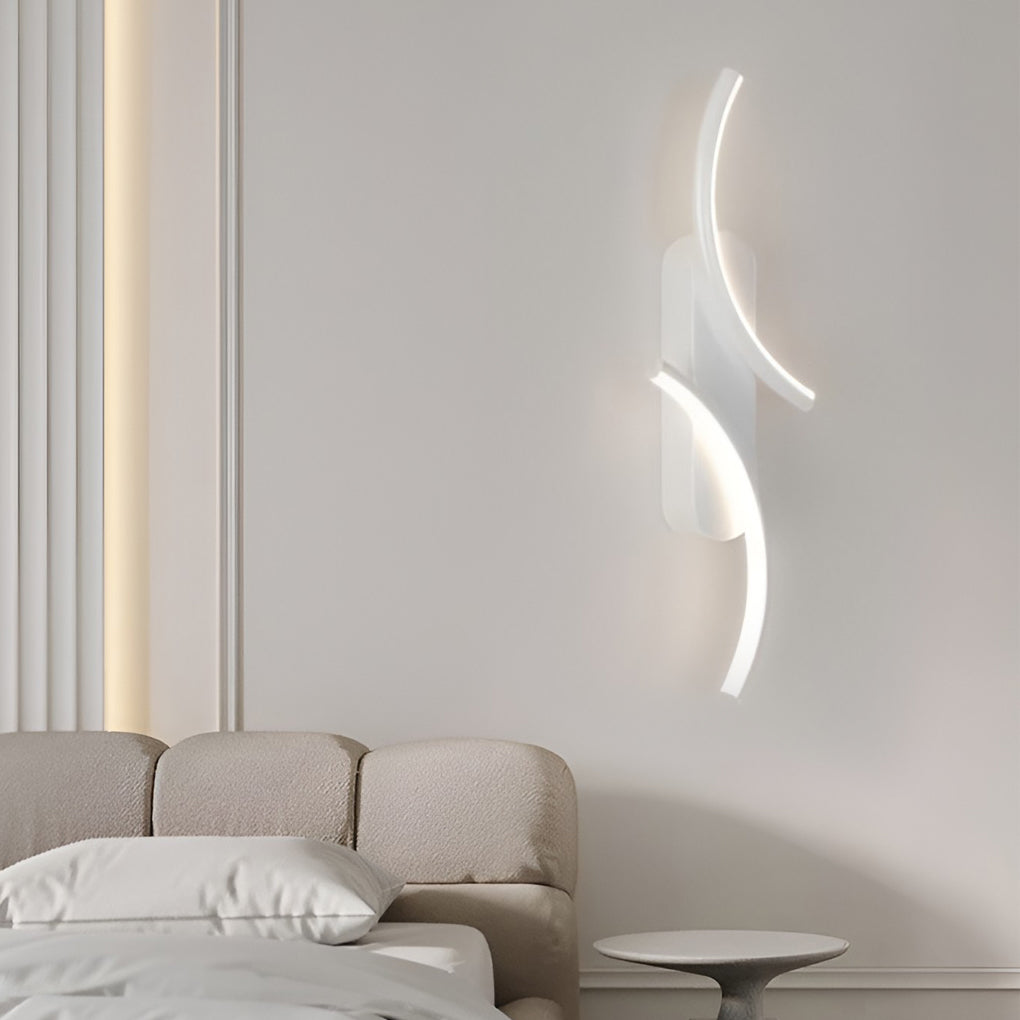 Modern S Shaped LED Wall Sconce Creative Three Color Dimmable Minimalist Wall Light