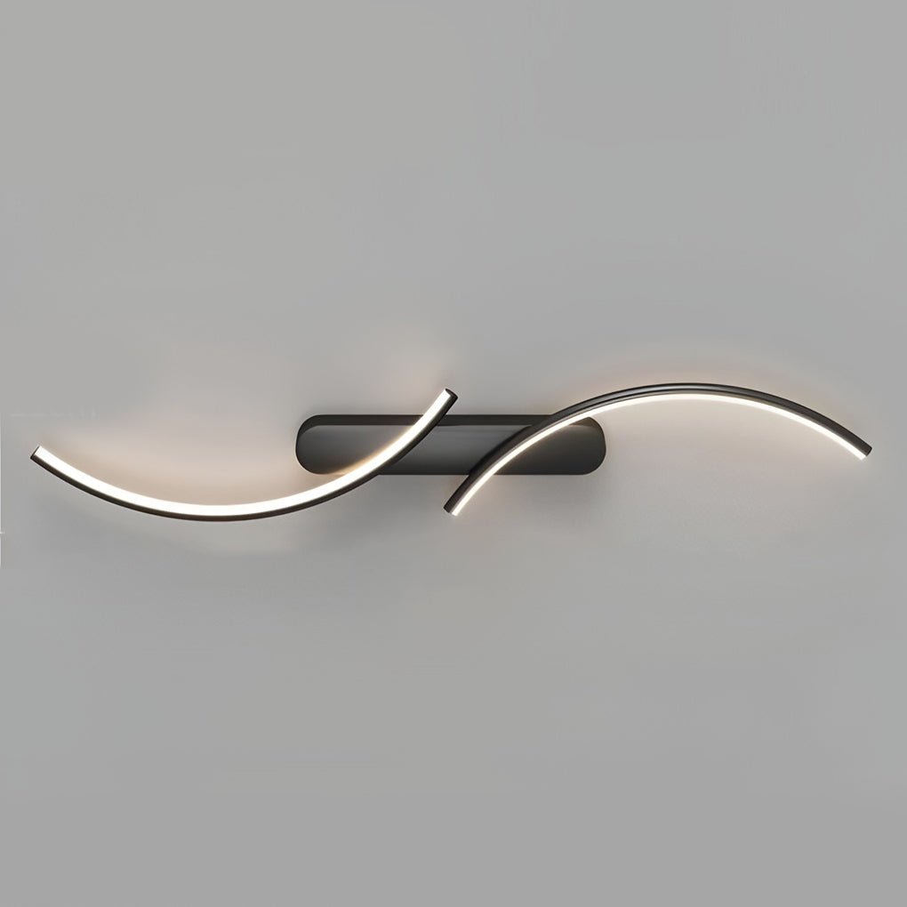 Modern S Shaped LED Wall Sconce Creative Three Color Dimmable Minimalist Wall Light