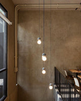 Modern Sandstone and Opal Glass Sphere Pendant Light for Minimalist Interior Decor