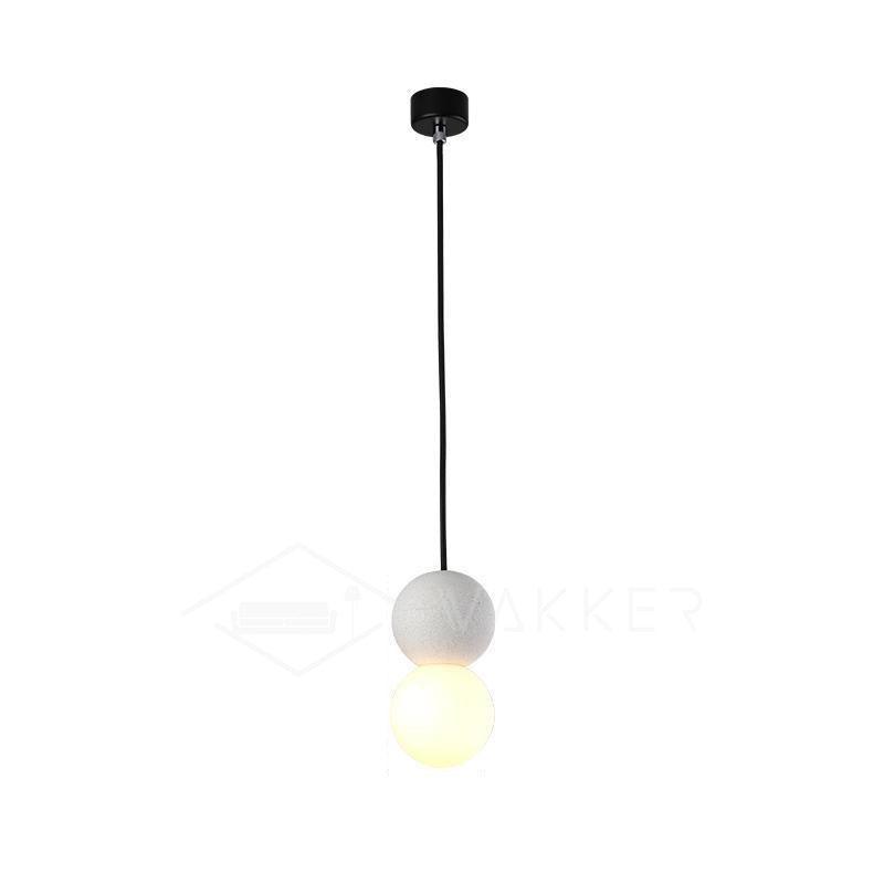 Modern Sandstone and Opal Glass Sphere Pendant Light for Minimalist Interior Decor
