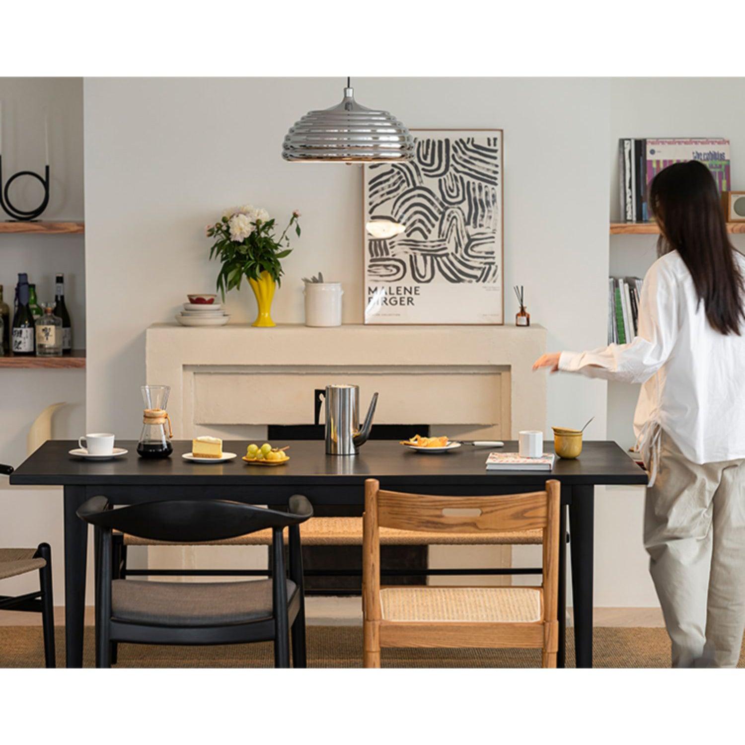 Modern Saturno Chrome Adjustable Pendant Lamp Polished Ceiling Lighting Fixture