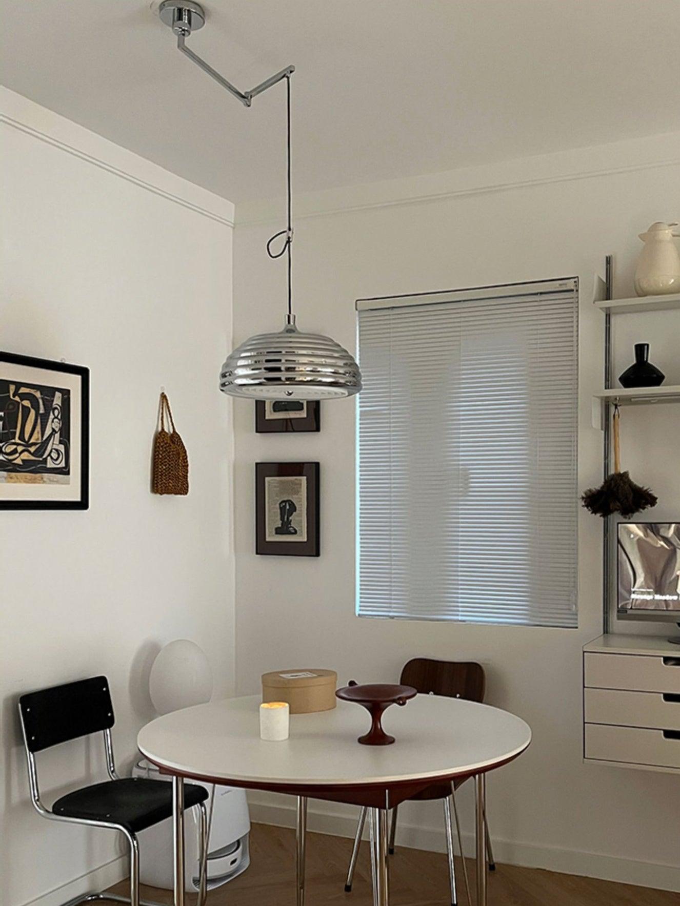 Modern Saturno Chrome Adjustable Pendant Lamp Polished Ceiling Lighting Fixture
