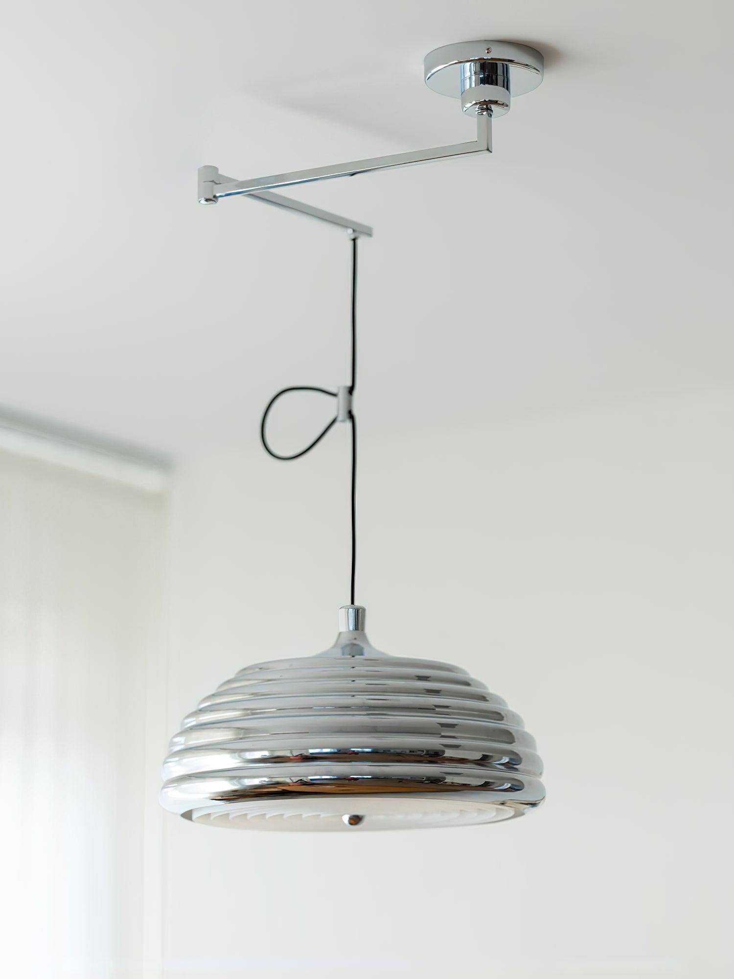Modern Saturno Chrome Adjustable Pendant Lamp Polished Ceiling Lighting Fixture