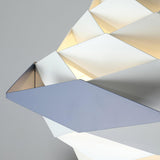Modern Scandinavian Geometric Metal Pendant Light White and Blue Origami Style Hanging Lamp