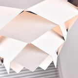 Modern Scandinavian Geometric Metal Pendant Light White and Blue Origami Style Hanging Lamp
