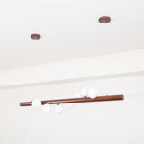 Modern Scandinavian Wood Linear Pendant Light with Glass Globe Shades