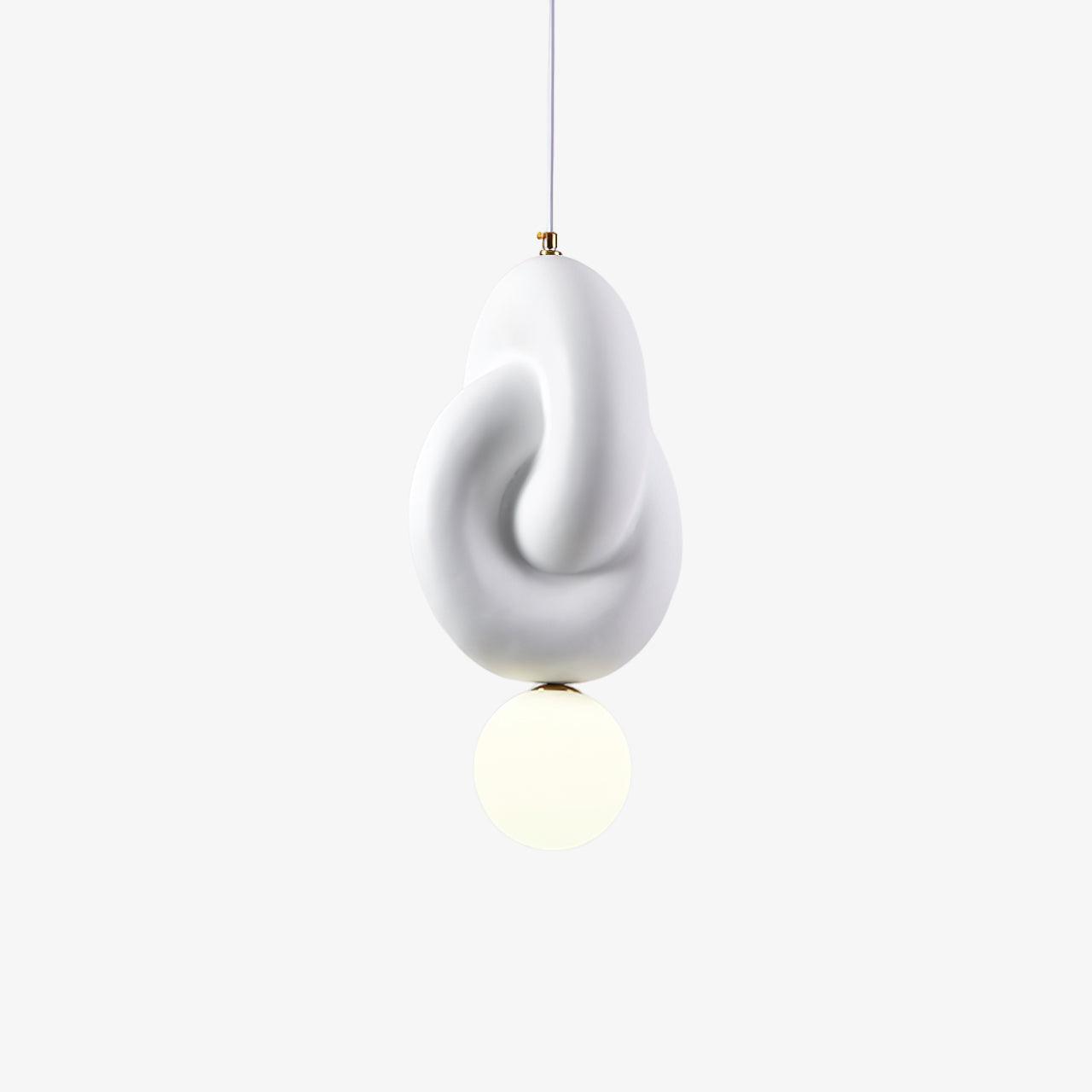 Modern Sculpted Resin and Glass Globe Pendant Lamp Contemporary Droplight Fixture