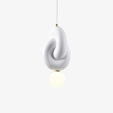 Modern Sculpted Resin and Glass Globe Pendant Lamp Contemporary Droplight Fixture