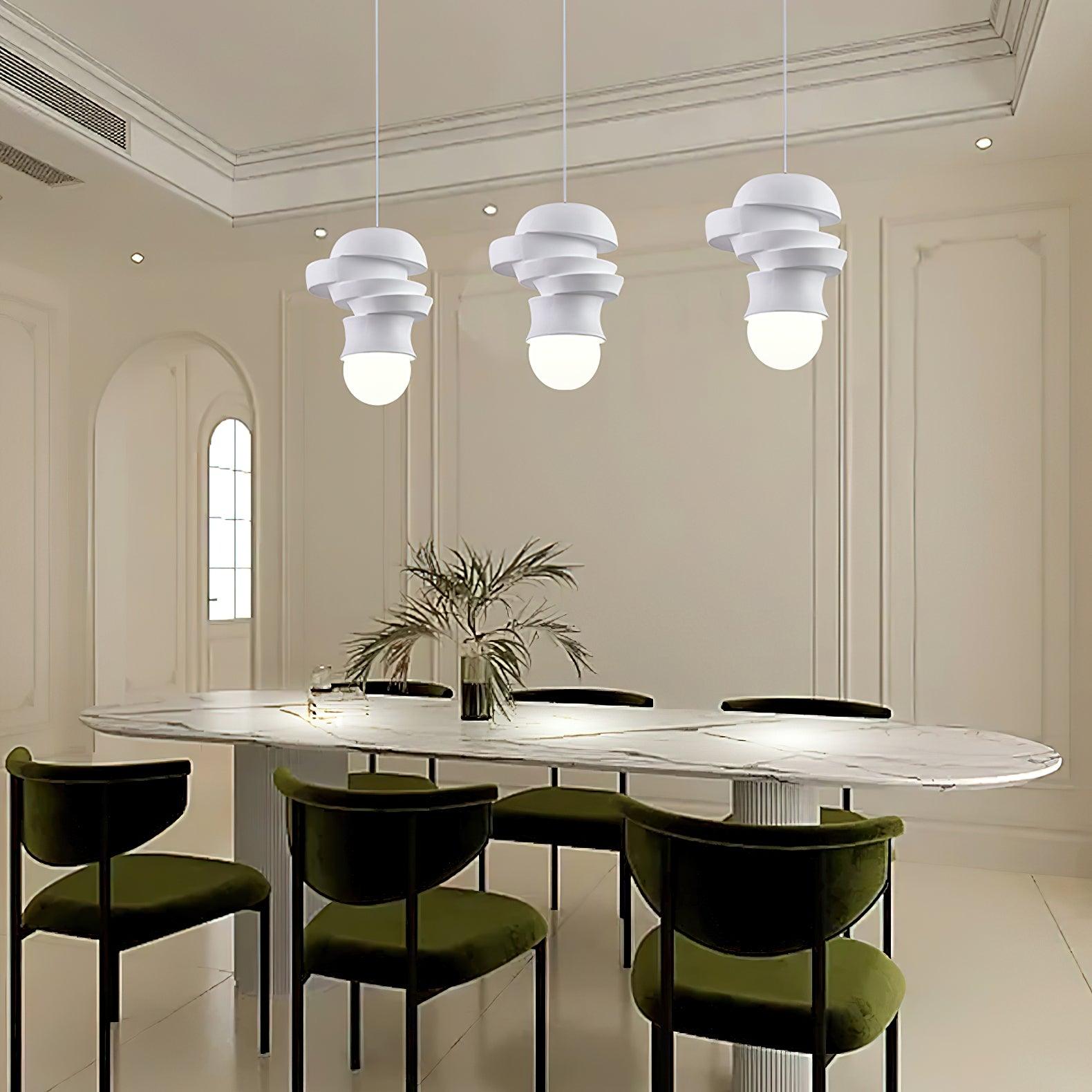 Modern Sculpted Resin and Glass Globe Pendant Lamp Contemporary Droplight Fixture