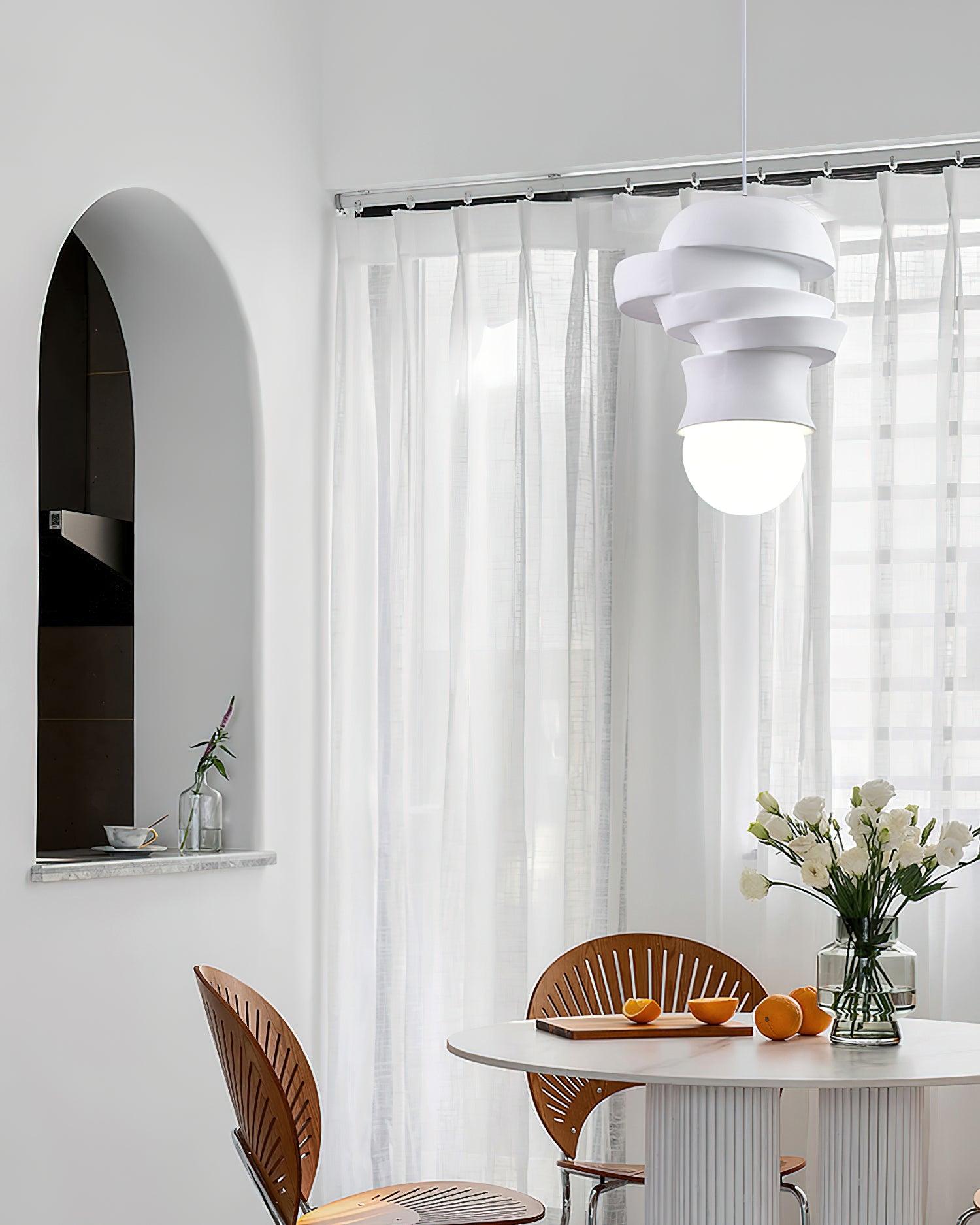 Modern Sculpted Resin and Glass Globe Pendant Lamp Contemporary Droplight Fixture