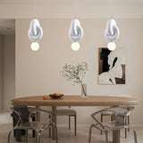 Modern Sculpted Resin and Glass Globe Pendant Lamp Contemporary Droplight Fixture