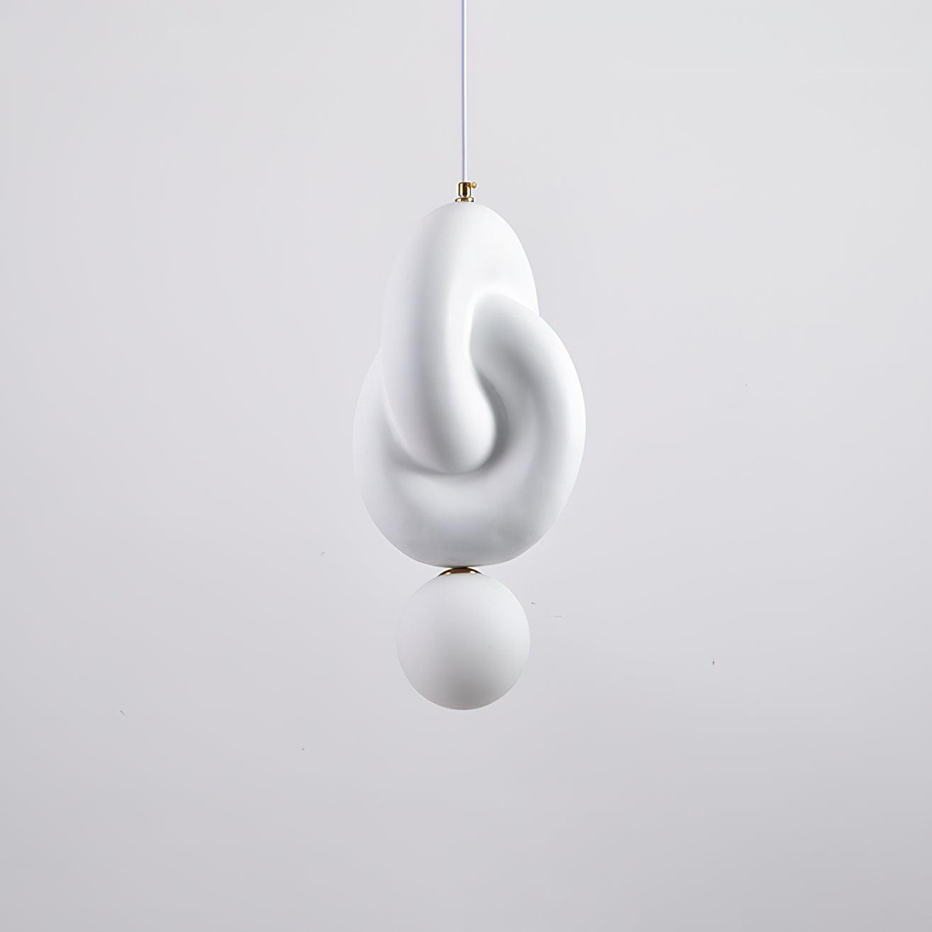 Modern Sculpted Resin and Glass Globe Pendant Lamp Contemporary Droplight Fixture
