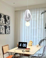 Modern Sculpted Resin and Glass Globe Pendant Lamp Contemporary Droplight Fixture