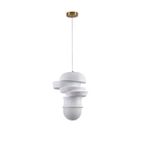 Modern Sculpted Resin and Glass Globe Pendant Lamp Contemporary Droplight Fixture