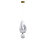 Modern Sculpted Resin and Glass Globe Pendant Lamp Contemporary Droplight Fixture