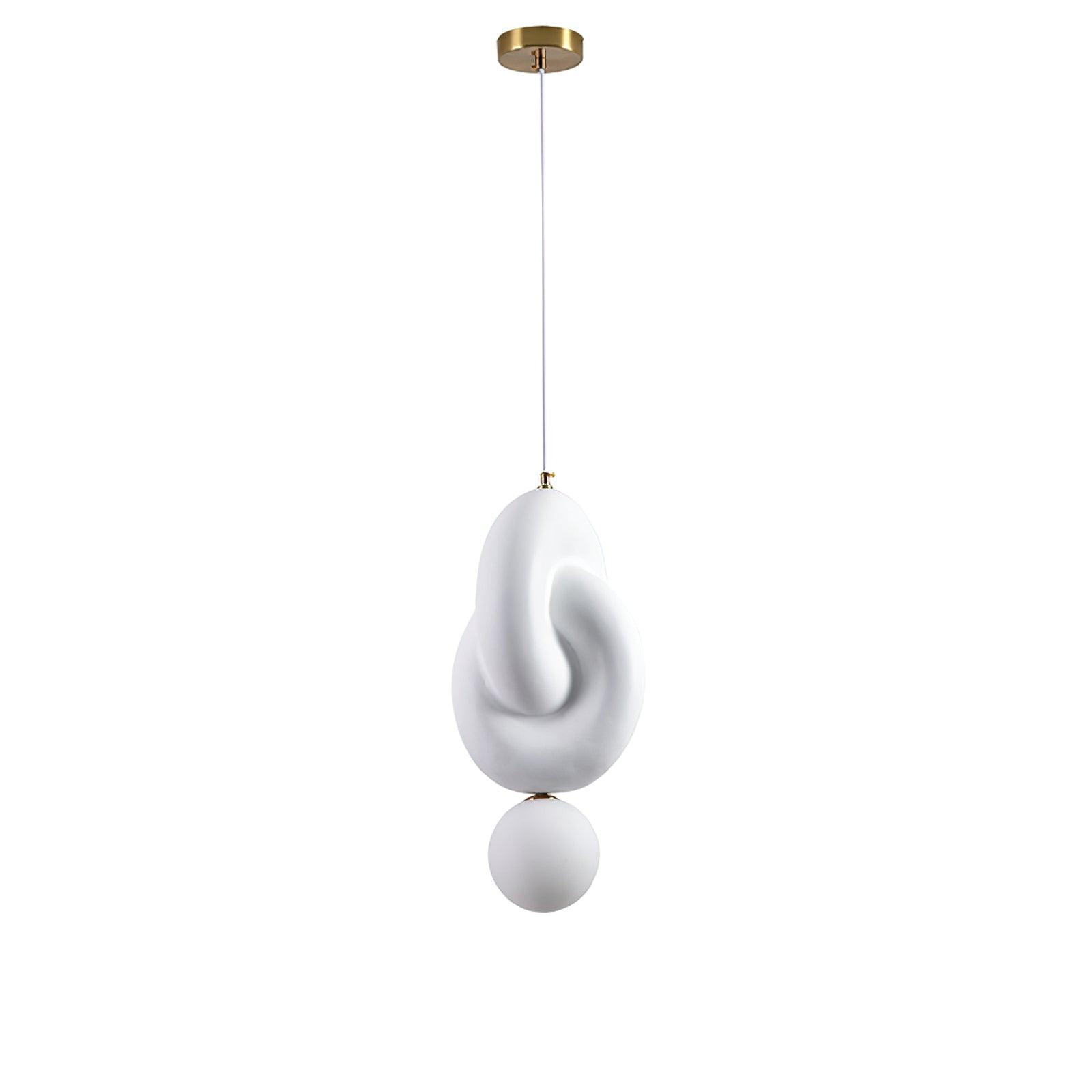 Modern Sculpted Resin and Glass Globe Pendant Lamp Contemporary Droplight Fixture