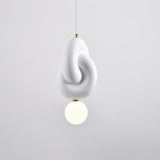 Modern Sculpted Resin and Glass Globe Pendant Lamp Contemporary Droplight Fixture