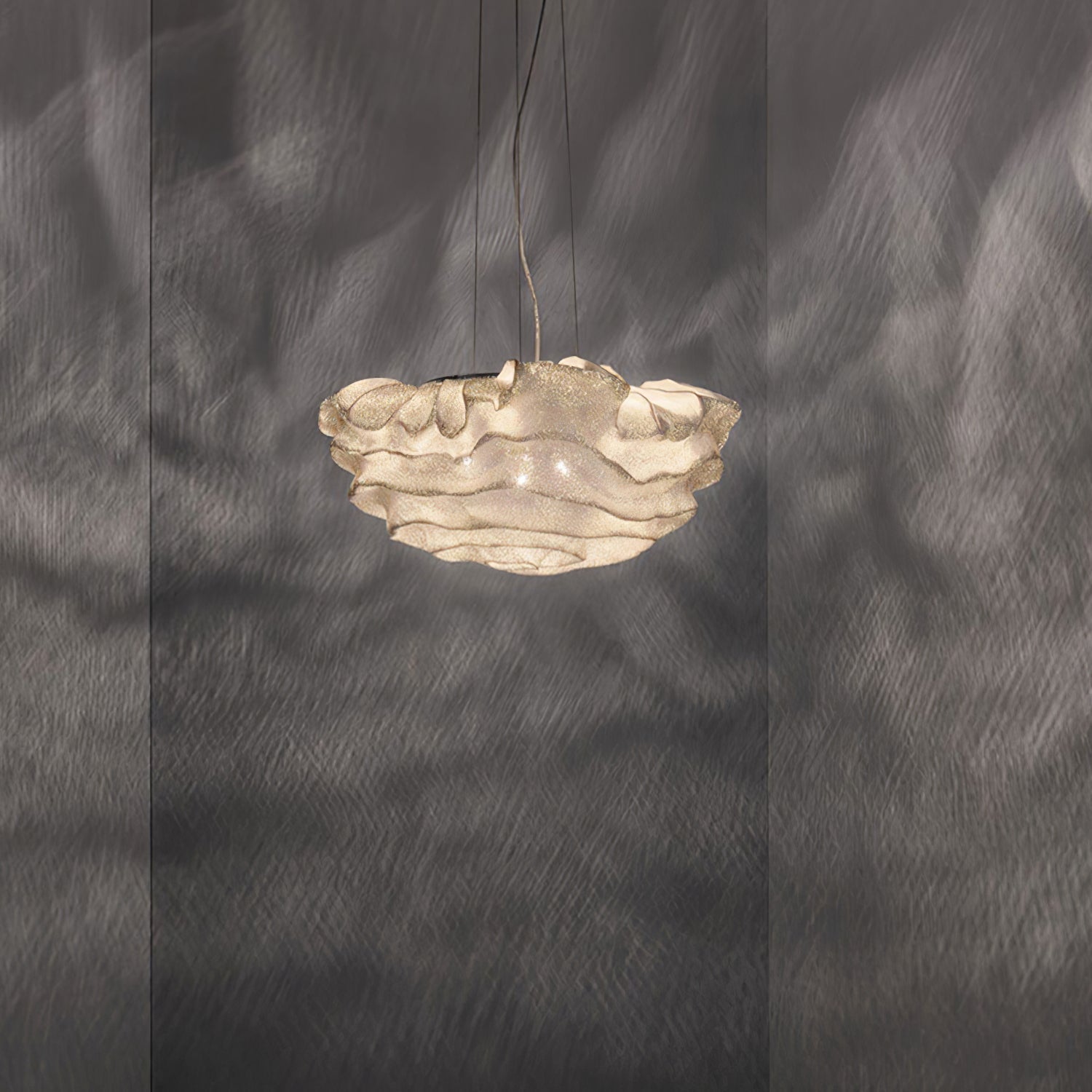 Modern Sculptural Cloud Pendant Light Stainless Steel Hanging Fixture for Living Room